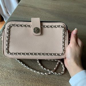 Zara Basics Pale pink crossbody with Chrome detail